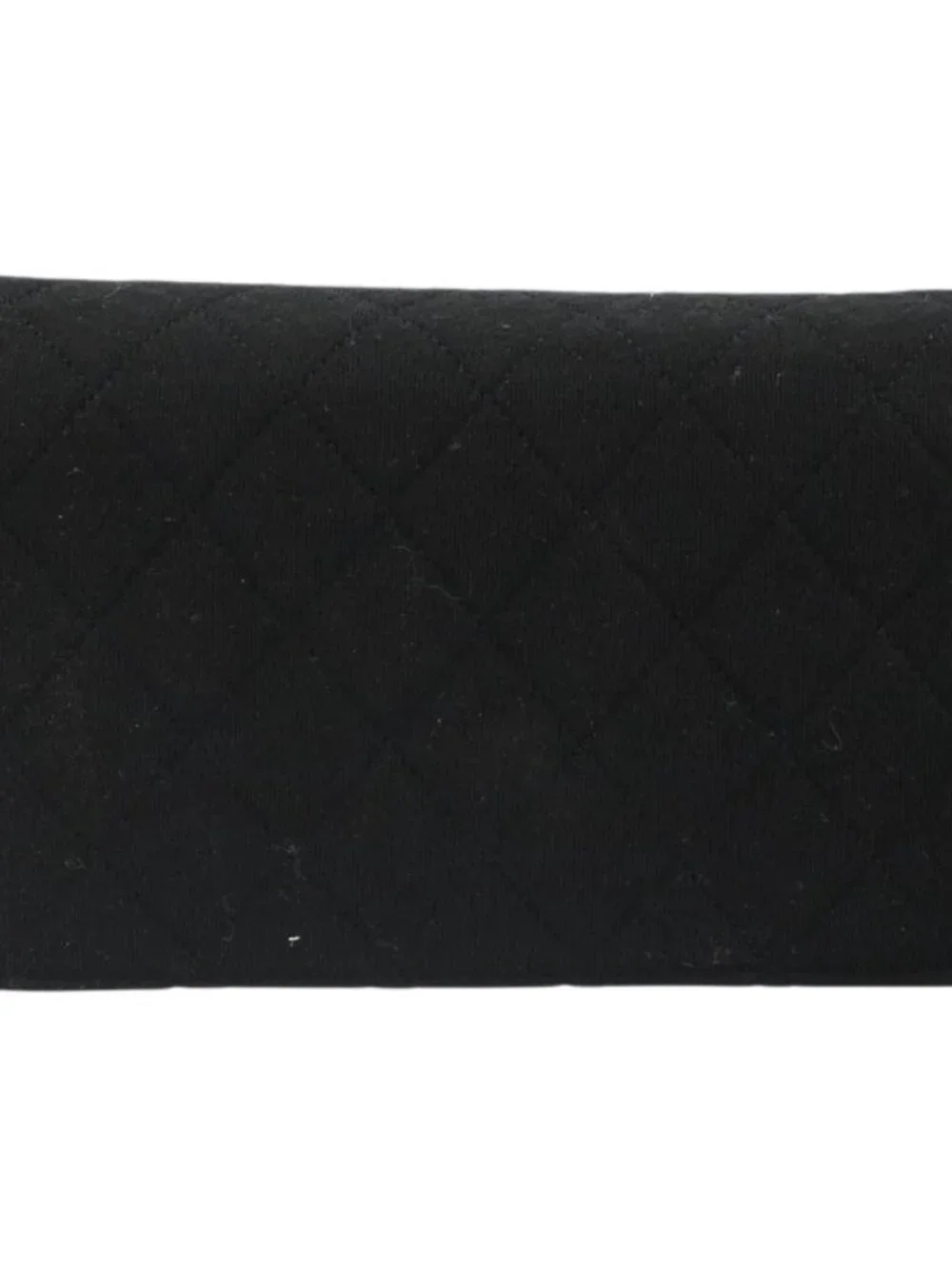 CHANEL Matelasse Chain Shoulder Bag Cotton Black Gold CC Auth 185197